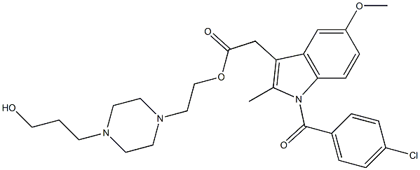 1-(4-Chlorobenzoyl)-5-methoxy-2-methyl-1H-indole-3-acetic acid 2-[4-(3-hydroxypropyl)-1-piperazinyl]ethyl ester Structure