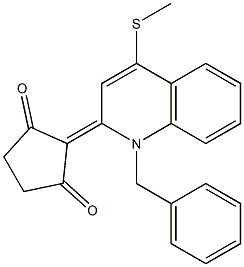 1,2-Dihydro-1-benzyl-4-methylthio-2-(2,5-dioxocyclopentylidene)quinoline Structure