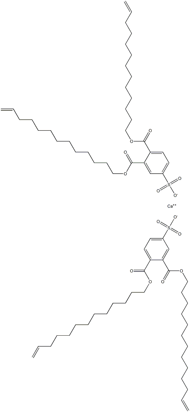 Bis[3,4-di(12-tridecenyloxycarbonyl)benzenesulfonic acid]calcium salt Structure