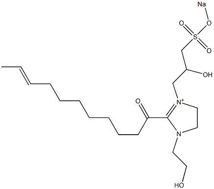 1-(2-Hydroxyethyl)-3-[2-hydroxy-3-(sodiooxysulfonyl)propyl]-2-(9-undecenoyl)-2-imidazoline-3-ium 구조식 이미지