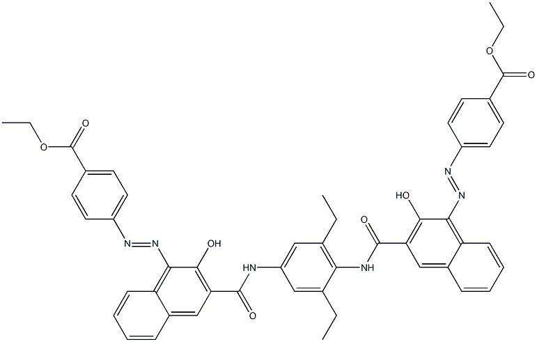 N,N'-(2,6-Diethyl-1,4-phenylene)bis[4-[[4-(ethoxycarbonyl)phenyl]azo]-3-hydroxy-2-naphthalenecarboxamide] Structure