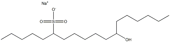 12-Hydroxyoctadecane-6-sulfonic acid sodium salt 구조식 이미지