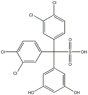 Bis(3,4-dichlorophenyl)(3,5-dihydroxyphenyl)methanesulfonic acid Structure