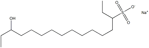 14-Hydroxyhexadecane-3-sulfonic acid sodium salt Structure