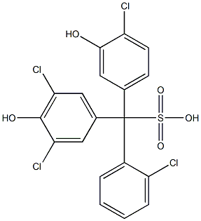 (2-Chlorophenyl)(4-chloro-3-hydroxyphenyl)(3,5-dichloro-4-hydroxyphenyl)methanesulfonic acid Structure