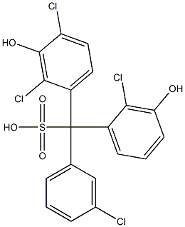 (3-Chlorophenyl)(2-chloro-3-hydroxyphenyl)(2,4-dichloro-3-hydroxyphenyl)methanesulfonic acid Structure