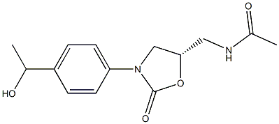 (5S)-5-Acetylaminomethyl-3-[4-(1-hydroxyethyl)phenyl]oxazolidin-2-one Structure