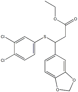 3-[(3,4-Dichlorophenyl)thio]-3-(1,3-benzodioxol-5-yl)propionic acid ethyl ester Structure