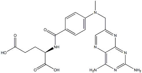 N-[4-[[(2,4-Diaminopteridin-7-yl)methyl]methylamino]benzoyl]-D-glutamic acid 구조식 이미지