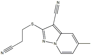 2-[(2-Cyanoethyl)thio]-5-methylpyrazolo[1,5-a]pyridine-3-carbonitrile 구조식 이미지