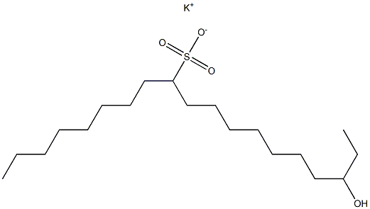 17-Hydroxynonadecane-9-sulfonic acid potassium salt 구조식 이미지