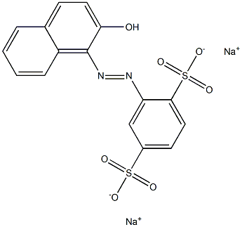 2-[(2-Hydroxy-1-naphthalenyl)azo]benzene-1,4-disulfonic acid disodium salt Structure