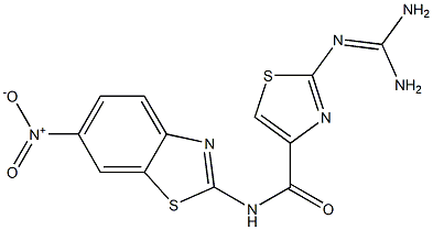 2-(Diaminomethyleneamino)-N-(6-nitro-2-benzothiazolyl)thiazole-4-carboxamide Structure