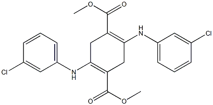 2,5-Bis(3-chloroanilino)-3,6-dihydroterephthalic acid dimethyl ester Structure