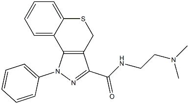 N-[2-(Dimethylamino)ethyl]-1-phenyl-4H-[1]benzothiopyrano[4,3-c]pyrazole-3-carboxamide 구조식 이미지