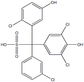 (3-Chlorophenyl)(2-chloro-5-hydroxyphenyl)(3,5-dichloro-4-hydroxyphenyl)methanesulfonic acid Structure