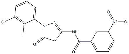 1-(3-Chloro-2-methylphenyl)-3-(3-nitrobenzoylamino)-5(4H)-pyrazolone Structure