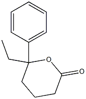 Tetrahydro-6-ethyl-6-phenyl-2H-pyran-2-one 구조식 이미지