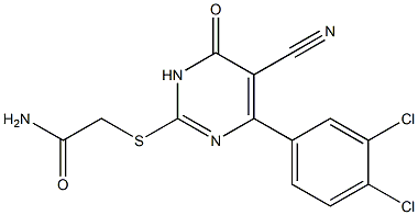 [[3,4-Dihydro-6-(3,4-dichlorophenyl)-4-oxo-5-cyanopyrimidin]-2-ylthio]acetamide Structure