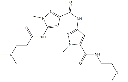 N-[2-(Dimethylamino)ethyl]-1-methyl-3-[[1-methyl-5-[(2-dimethylaminoethyl)carbonylamino]-1H-pyrazol-3-yl]carbonylamino]-1H-pyrazole-5-carboxamide 구조식 이미지