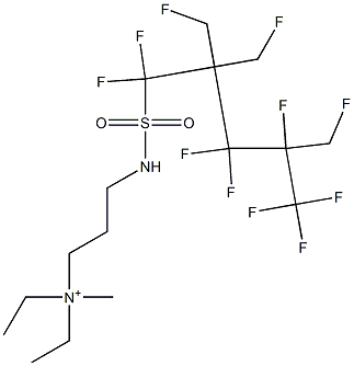 N,N-Diethyl-3-[[[2,2,4-tris(fluoromethyl)-1,1,3,3,4,5,5,5-octafluoropentyl]sulfonyl]amino]-N-methyl-1-propanaminium 구조식 이미지