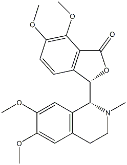 (S)-3-[(1R)-2-Methyl-6,7-dimethoxy-1,2,3,4-tetrahydroisoquinoline-1-yl]-6,7-dimethoxyisobenzofuran-1(3H)-one 구조식 이미지