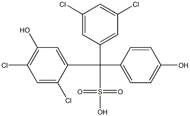 (3,5-Dichlorophenyl)(2,4-dichloro-5-hydroxyphenyl)(4-hydroxyphenyl)methanesulfonic acid Structure