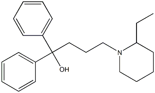 1,1-Diphenyl-4-(2-ethyl-1-piperidinyl)-1-butanol Structure