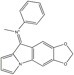 6,7-(Methylenebisoxy)-N-methyl-N-phenyl-9H-pyrrolo[1,2-a]indol-9-iminium 구조식 이미지