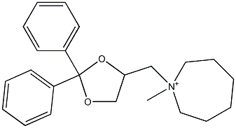 Hexahydro-1-methyl-1-[(2,2-diphenyl-1,3-dioxolan-4-yl)methyl]-1H-azepin-1-ium Structure