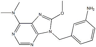 6-Dimethylamino-8-methoxy-9-(3-aminobenzyl)-9H-purine Structure