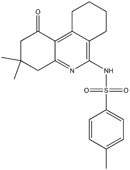 3,4,7,8,9,10-Hexahydro-6-(tosylamino)-3,3-dimethylbenzo[c]quinolin-1(2H)-one 구조식 이미지