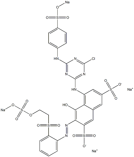 5-Hydroxy-4-[[4-chloro-6-(4-sodiooxysulfonylanilino)-1,3,5-triazin-2-yl]amino]-6-[[2-[[2-(sodiosulfooxy)ethyl]sulfonyl]phenyl]azo]-2,7-naphthalenedisulfonic acid disodium salt Structure