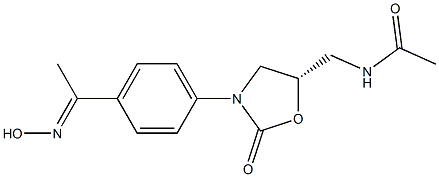 (5S)-5-Acetylaminomethyl-3-[4-(1-hydroxyiminoethyl)phenyl]oxazolidin-2-one Structure