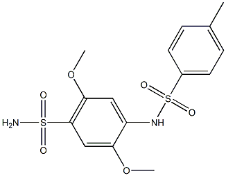 4-Methyl-N-(2,5-dimethoxy-4-sulfamoylphenyl)benzenesulfonamide 구조식 이미지