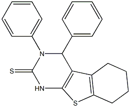 3-Phenyl-3,4,5,6,7,8-hexahydro-4-phenyl[1]benzothieno[2,3-d]pyrimidine-2(1H)-thione 구조식 이미지