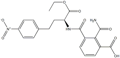 (-)-N-[(S)-1-(Ethoxycarbonyl)-3-(p-nitrophenyl)propyl]phthalamidic acid 구조식 이미지