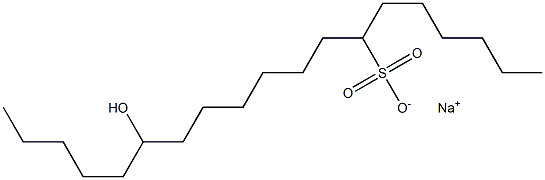 14-Hydroxynonadecane-7-sulfonic acid sodium salt Structure