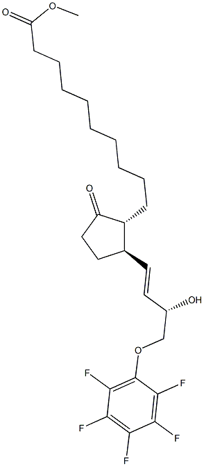 (13E,15S)-1-[2-(Methoxycarbonyl)ethyl]-15-hydroxy-16-(pentafluorophenoxy)-17,18,19,20-tetranorprost-13-en-9-one 구조식 이미지