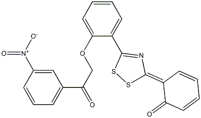 3-(2-Oxo-3,5-cyclohexadien-1-ylidene)-5-[2-[2-(3-nitrophenyl)-2-oxoethoxy]phenyl]-3H-1,2,4-dithiazole 구조식 이미지