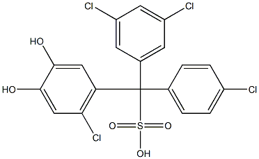 (4-Chlorophenyl)(3,5-dichlorophenyl)(6-chloro-3,4-dihydroxyphenyl)methanesulfonic acid 구조식 이미지