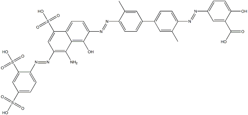 5-[[4'-[[8-Amino-7-[(2,4-disulfophenyl)azo]-1-hydroxy-5-sulfo-2-naphtyl]azo]-3,3'-dimethyl-1,1'-biphenyl-4-yl]azo]-2-hydroxybenzoic acid Structure