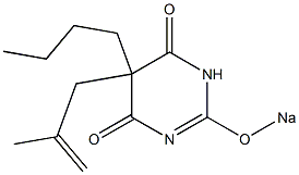 5-Butyl-5-(2-methyl-2-propenyl)-2-sodiooxy-4,6(1H,5H)-pyrimidinedione Structure