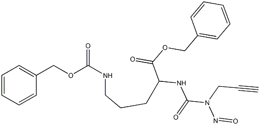 1-(2-Propynyl)-1-nitroso-3-[4-[[(benzyloxy)carbonyl]amino]-1-[(benzyloxy)carbonyl]butyl]urea 구조식 이미지