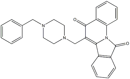 6-[(4-Benzylpiperazin-1-yl)methyl]isoindolo[2,1-a]quinoline-5,11(5H)-dione 구조식 이미지