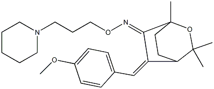 5-[4-Methoxybenzylidene]-1,3,3-trimethyl-2-oxabicyclo[2.2.2]octan-6-one O-[3-piperidinopropyl]oxime Structure