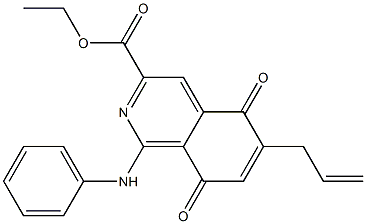 6-(2-Propenyl)-5,8-dihydro-1-anilino-5,8-dioxoisoquinoline-3-carboxylic acid ethyl ester 구조식 이미지