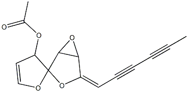 4-Acetoxy-8,9-epoxy-7-(2,4-hexadiynylidene)-1,6-dioxaspiro[4.4]non-2-ene Structure