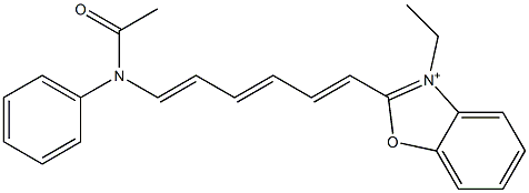 3-Ethyl-2-[6-[(phenyl)acetylamino]-1,3,5-hexatrienyl]benzoxazolium 구조식 이미지