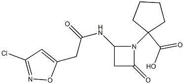 1-[2-Oxo-4-[2-(3-chloroisoxazol-5-yl)acetylamino]azetidin-1-yl]cyclopentane-1-carboxylic acid 구조식 이미지